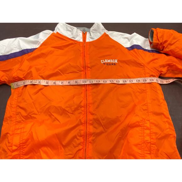 Clemson Tigers Full Zip Jacket Women's XL Orange White Purple Lined Windbreaker - Picture 6 of 13